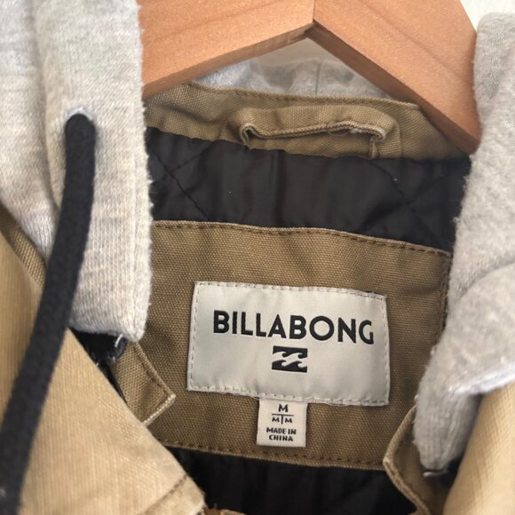 Billabong Barlow Twill Journey Canvas Hooded Jacket Khaki Tan Men’s Size M - Picture 8 of 9